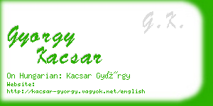 gyorgy kacsar business card